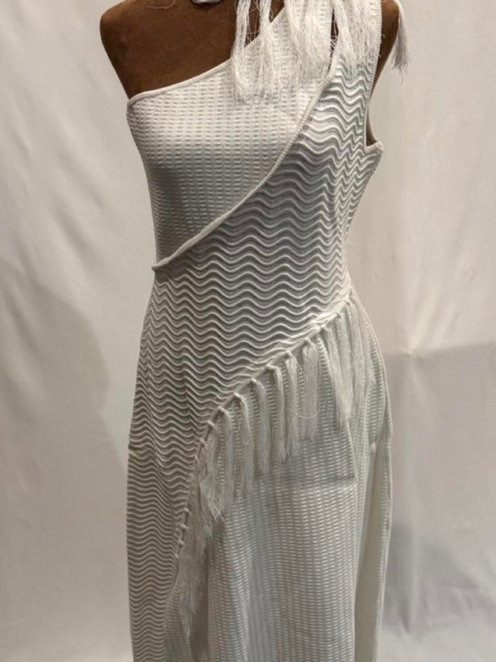 CULT GAIA-SAIDA KNIT DRESS - OFF WHITE SIZE S